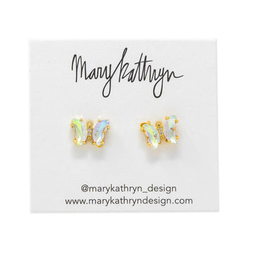 Iridescent Butterfly Studs