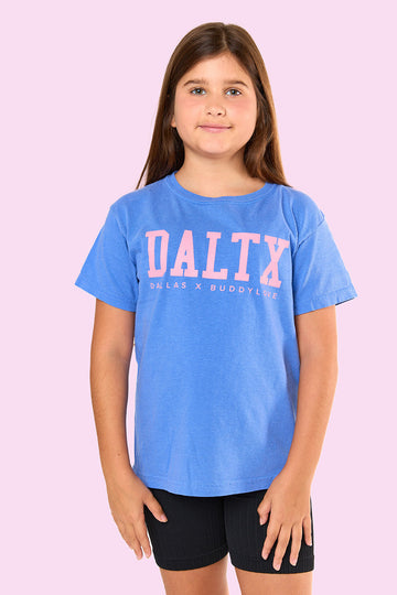 DALTX Youth Graphic Tee - Flo Blue