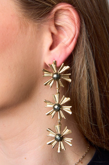 Alli Statement Earrings - Pyrite