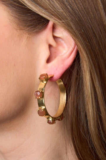 Maria Statement Earrings - Peach