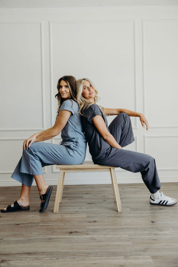 WIDE LEG LOUNGE PANTS IN BLUE GRAY FINAL SALE