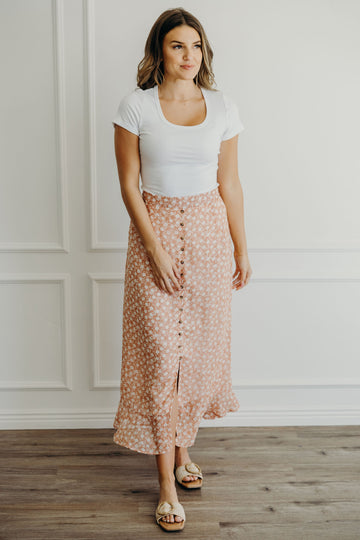 SLIT FRONT MAXI IN FLORAL PUNCH FINAL SALE
