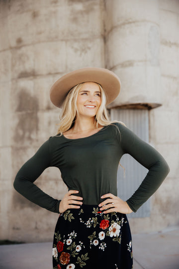 SOFT LONG SLEEVE TEE IN CACTUS FINAL SALE