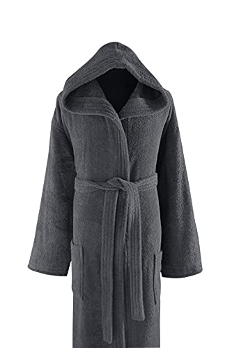 100% Turkish Cotton Unisex Bathrobe - Terry Cloth Premium Cotton Hooded Bathrobe