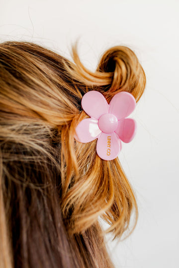 Gigi Flower Hair Clip - Bubble Gum Pink