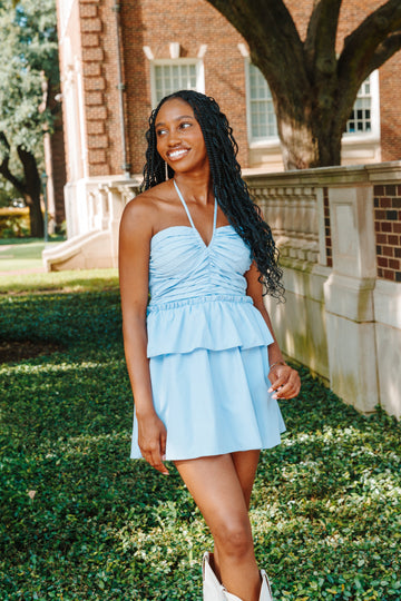 Remi Halter Romper - Powder Blue