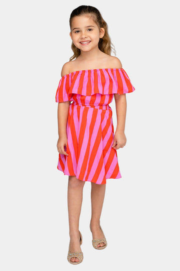 Ainsley Girl's Top and Skirt Set - Hot Tamale