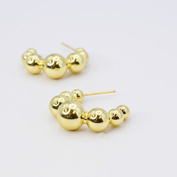 Bubble Hoop Earring Gold
