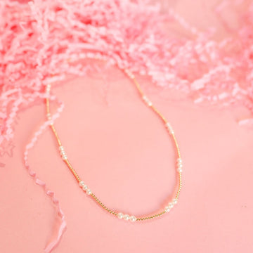 ILY Pearl Beaded Stretch Necklace