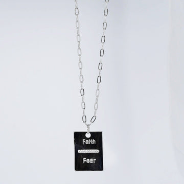 Faith Over Fear Silver Necklace