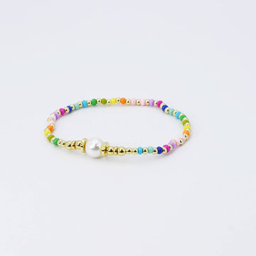 Happy Heart Beaded Bracelet with Pearl