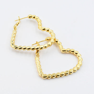 Sweetheart Hoop Gold Rhinestone Earrings