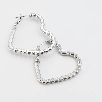 Sweetheart Hoop Silver Rhinestone Earrings