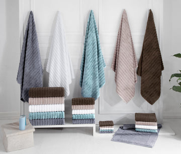 Brampton Luxury Turkish Cotton 6 pc Towel Set with Large Hand Towels