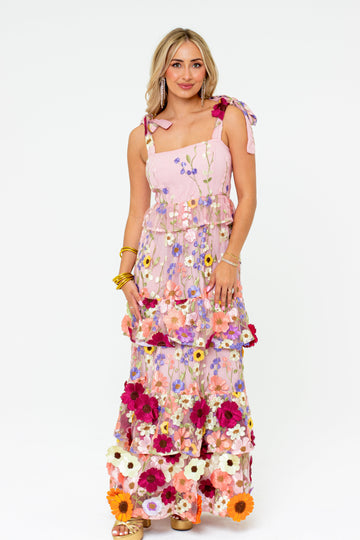 Edie Tie Shoulder Maxi Dress - Vineyard