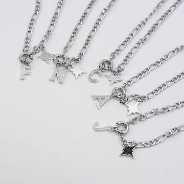 Initial Letter Necklace Silver Necklace