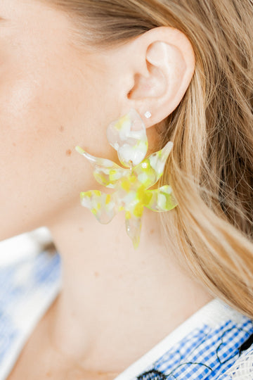 Linny Co xx BL Fawna Statement Earrings - Citron