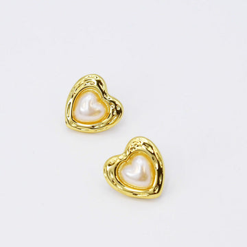 Love Pearl Gold Stud Earring