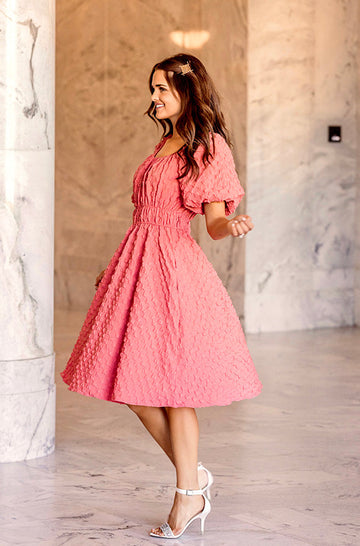 Brynn Desert Rose Texture Dress - DM Exclusive - Maternity Friendly - FINAL SALE