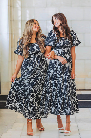 Cassidy Black Floral Dress - DM Exclusive - Maternity Friendly