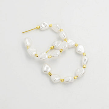 New Pearl Hoop Earrings