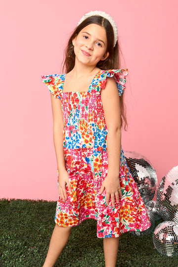 Nori Girl's Dress - Berry Blue