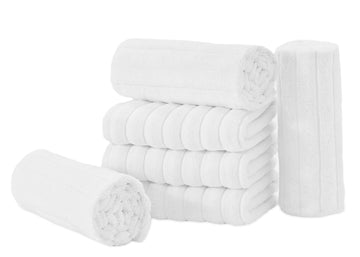 Brampton Turkish Cotton Large Hand Towels - 6 Pieces White Collection