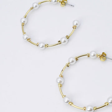 Pearl Girl Hoop Earrings