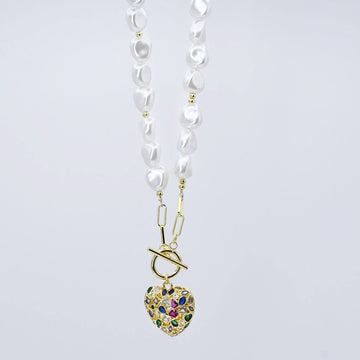Radiant Pearl Heart Necklace