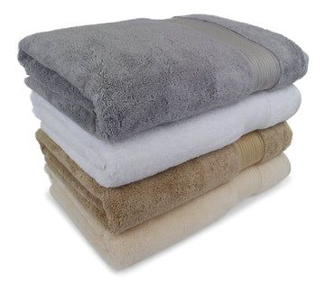 Silk and Turkish Cotton Blended Bath Sheet Towels - 2 Pieces