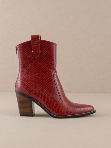 The Tara | Red Two paneled western boot