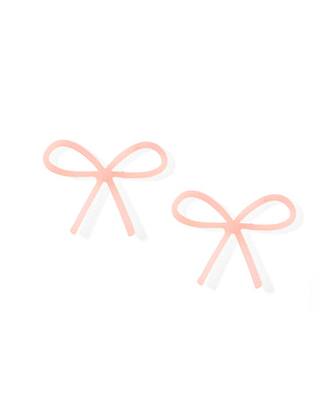 Lola Bow Earrings - Baby Pink