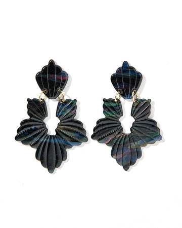 Michelle Statement Earring - Black Iridescent