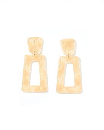 Kennedy Statement Earring - Champagne Checkered