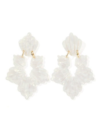 Michelle Statement Earring - Pearl White