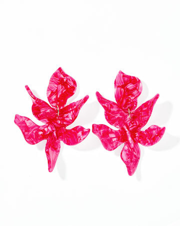 Flora Statement Earrings - Pearlized Pink