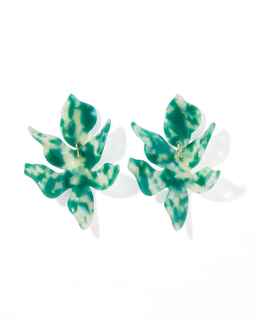 Flora Statement Earrings - Alpine Green
