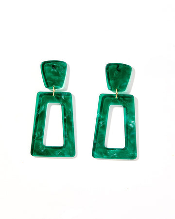 Kennedy Statement Earring - Forest Green