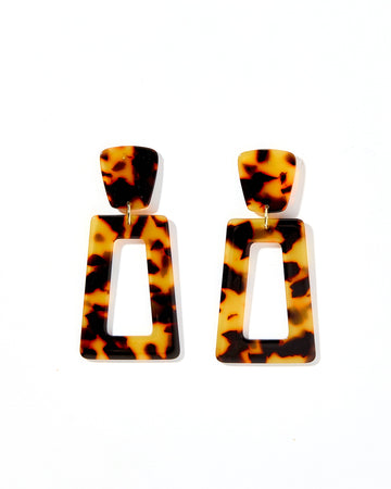 Kennedy Statement Earring - Brown Tortoise