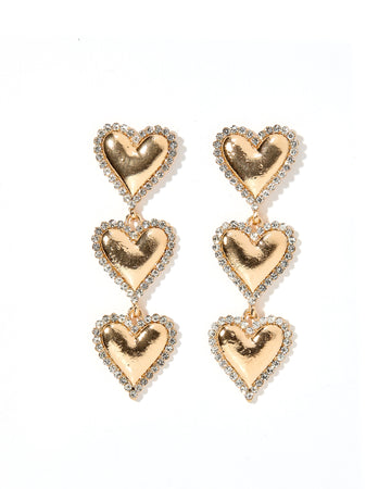 Layla Heart Earrings Gold