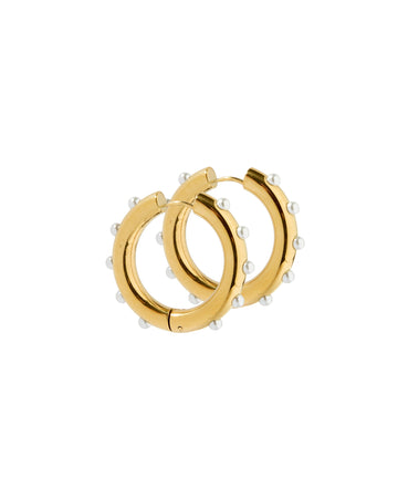 Zola Gold Hoop with Pearls Earring