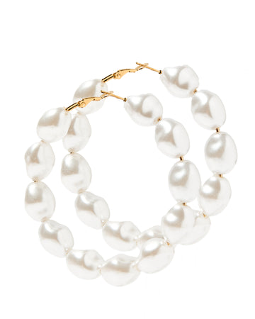 Macy Pearl Hoop Earring