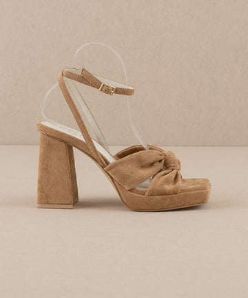 The Zoey | Almond knotted band platform heel