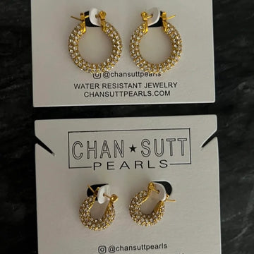 MEDIUM DIAMOND HOOPS