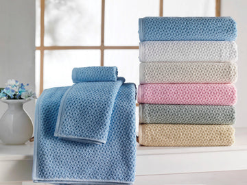 Hardwick %100 Turkish Cotton Towel Set of 6 - 2 Bath Towels, 2 Hand Towels & 2 Washcloths - Soft, Absorbent & Quick Dry