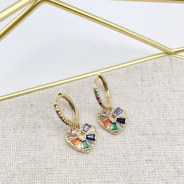 Rainbow Heart Earring