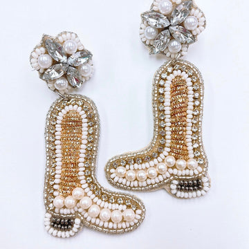 Riding White Earrings