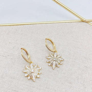 White crystal heart Earring
