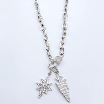 Arrow Starburst Silver Necklace