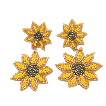 Sunflower Gold Drop Earrings